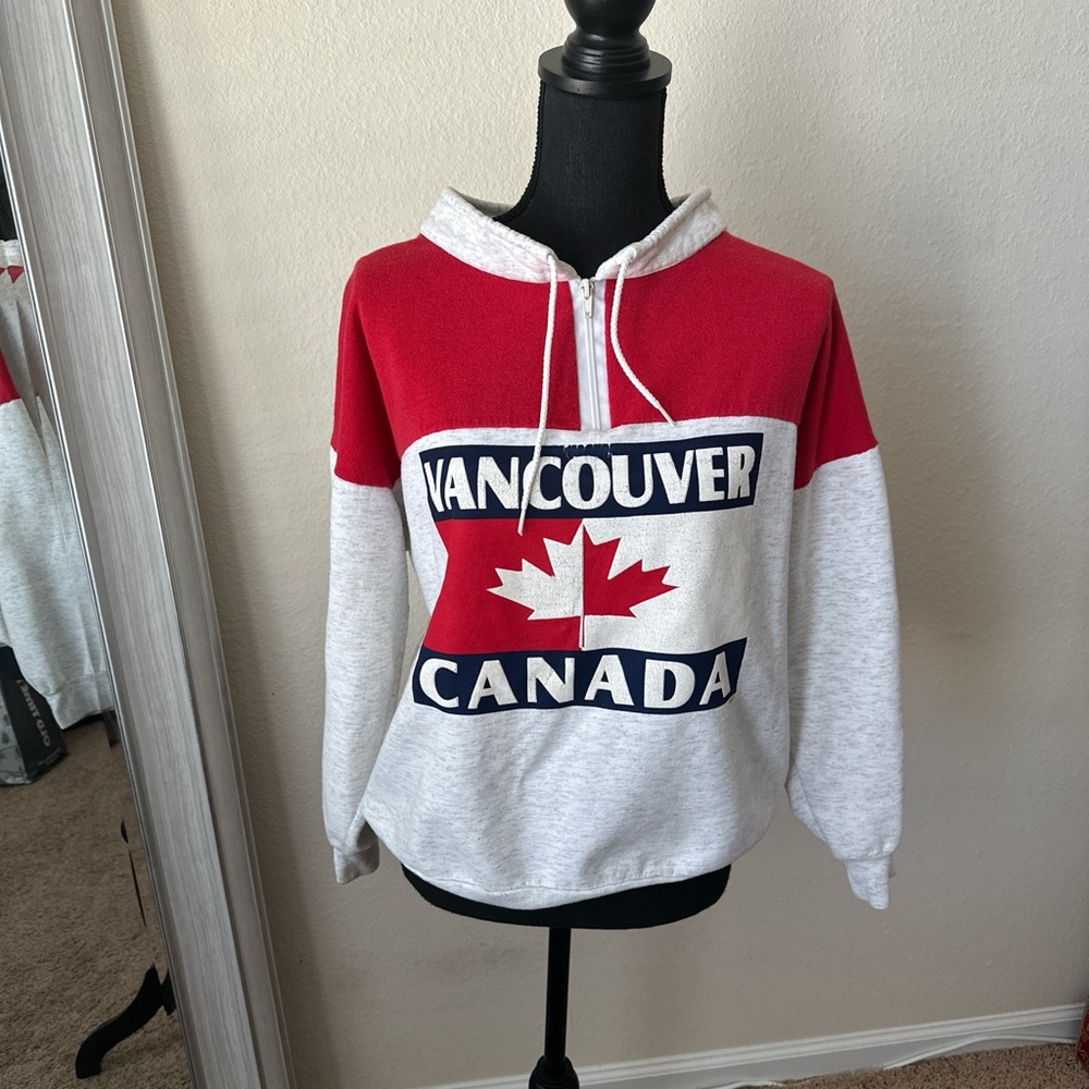 Vancouver Canada Red and Gray Hoodie
